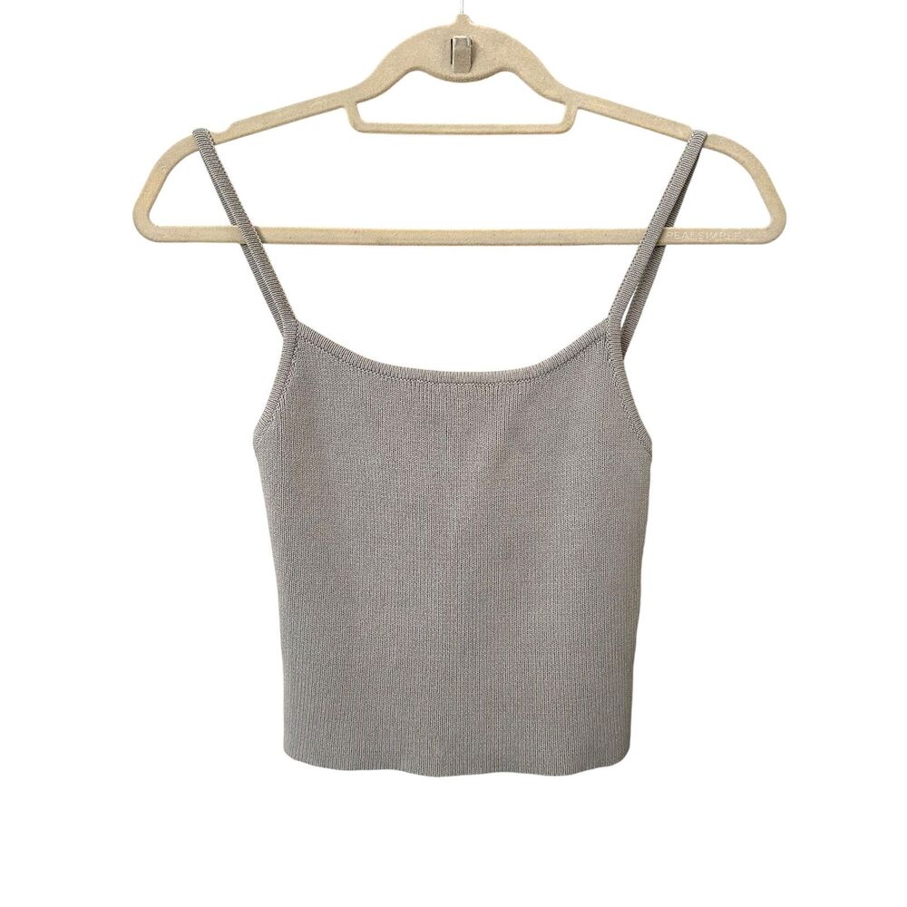 PIPPA THE LABEL Knit Cropped Tank Sage Grey NWT Small‎